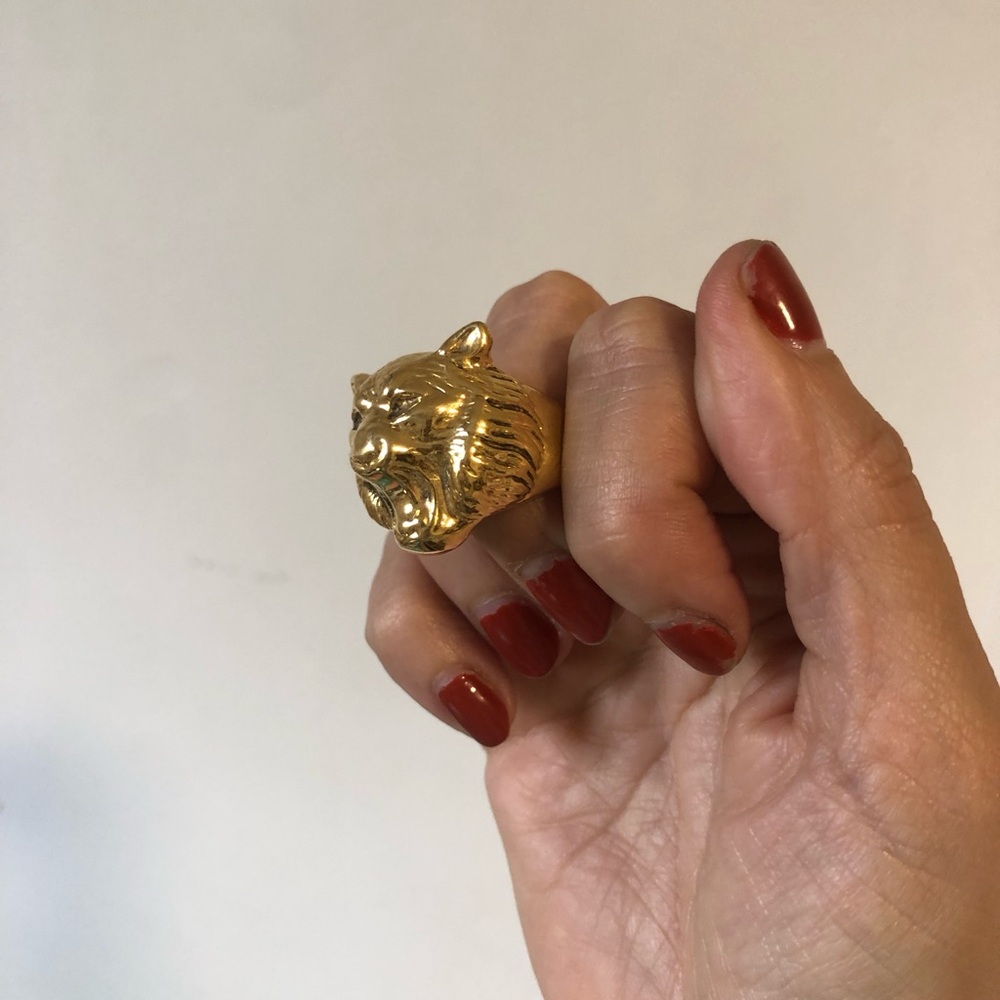 Jenny Bird Gold Lions Head Ring